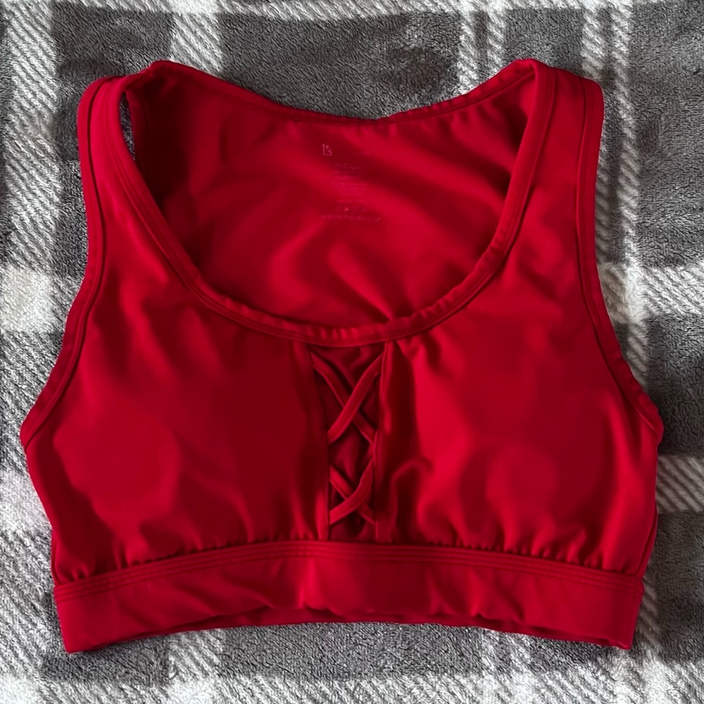 BuffBunny Red Crisscross Sports Bra